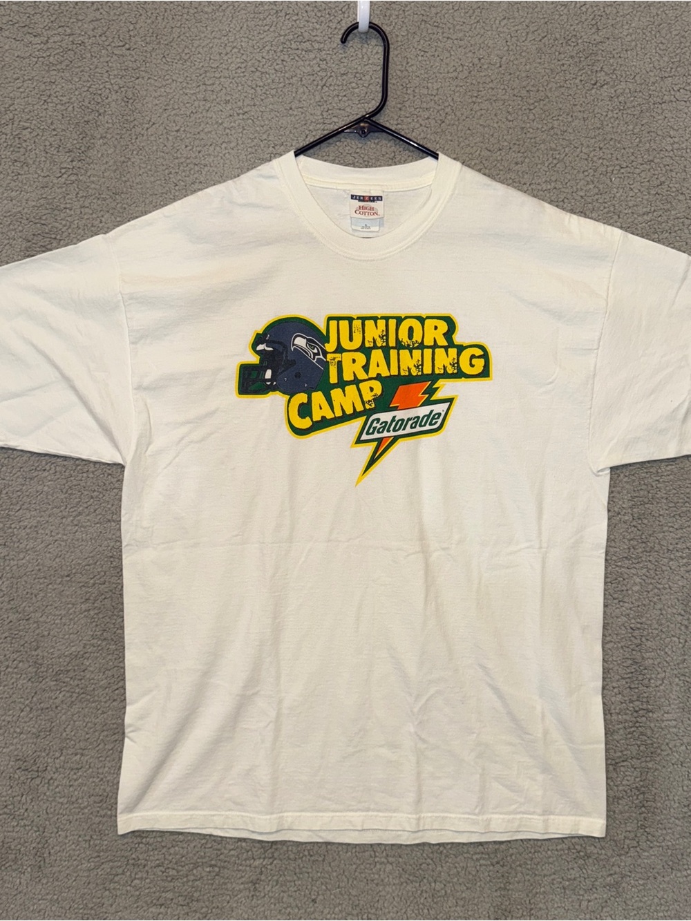 Autographed Matt Hasselbeck Seattle Seahawks Junior Training Camp Tshirt